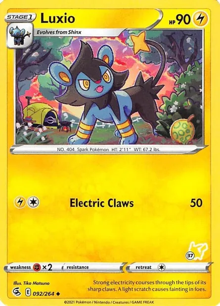 Luxio, Pokémon card BA22 092-37 — Battle Academy 2022 set