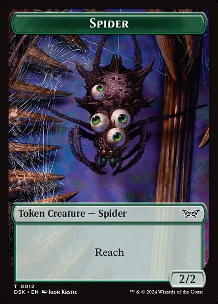 Spider, Magic card TDSK 12 — Duskmourn: House of Horror Tokens set