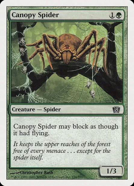 Canopy Spider, Magic card 8ED 236 — Eighth Edition set