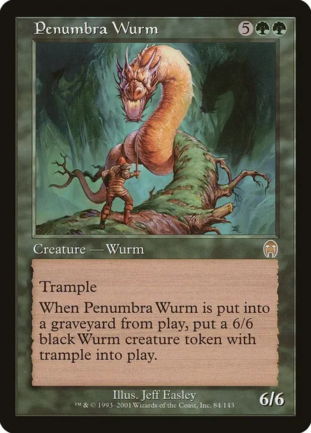 Penumbra Wurm, Magic card APC 84 — Apocalypse set