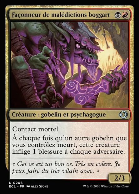 Façonneur de malédictions boggart, carte Magic ECL 206 — extension Lorwyn Eclipsed