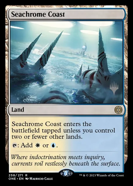 Seachrome Coast, Magic card PONE 258p — Phyrexia: All Will Be One Promos set