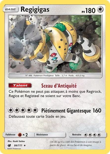 Regigigas, carte Pokémon CIN 84 — extension Invasion Carmin