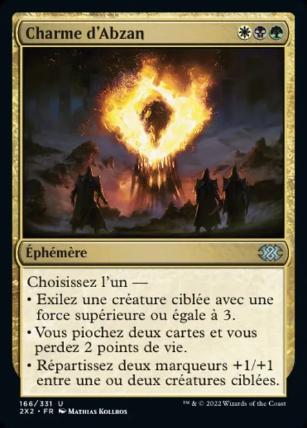Charme d'Abzan, carte Magic 2X2 166 — extension Double Masters 2022