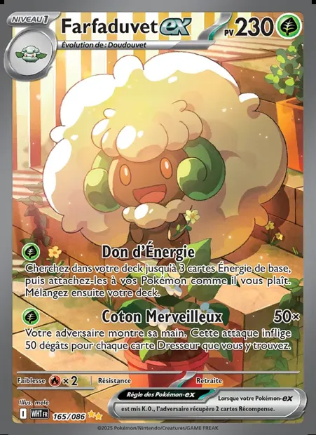 Farfaduvet-ex, carte Pokémon WHT 165 — extension Flamme Blanche