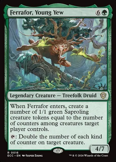 Ferrafor, Young Yew, Magic card ECC 16 — Lorwyn Eclipsed Commander set