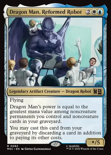 Dragon Man, Reformed Robot, Magic card MSC 82 — Marvel Super Heroes Commander set