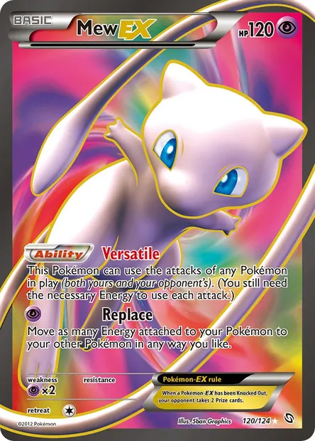 Mew-EX, Pokémon card DRX 120 — Dragons Exalted set