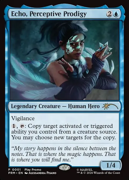 Echo, Perceptive Prodigy, Magic card PW26 11 — Wizards Play Network 2026 set