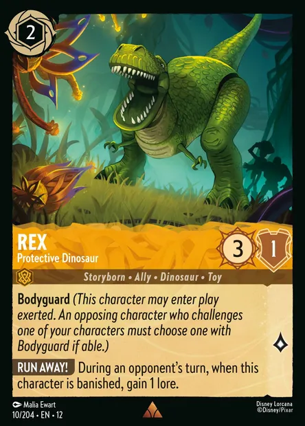 Rex - Protective Dinosaur, Disney Lorcana card CH12-010 — Wilds Unknown set