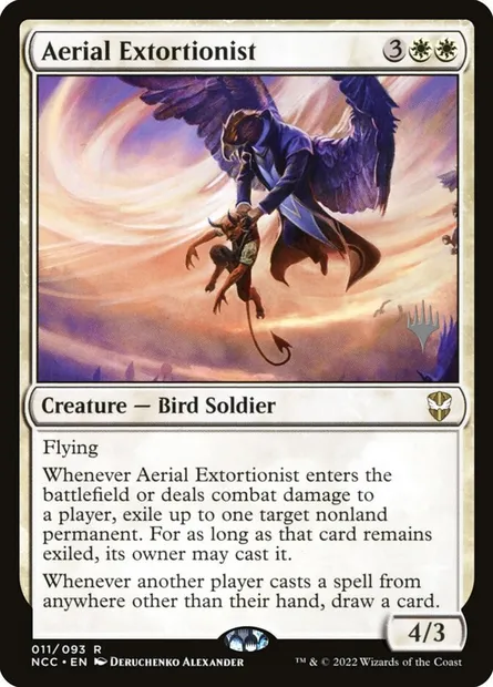 Aerial Extortionist, Magic card PNCC 11p — New Capenna Commander Promos set