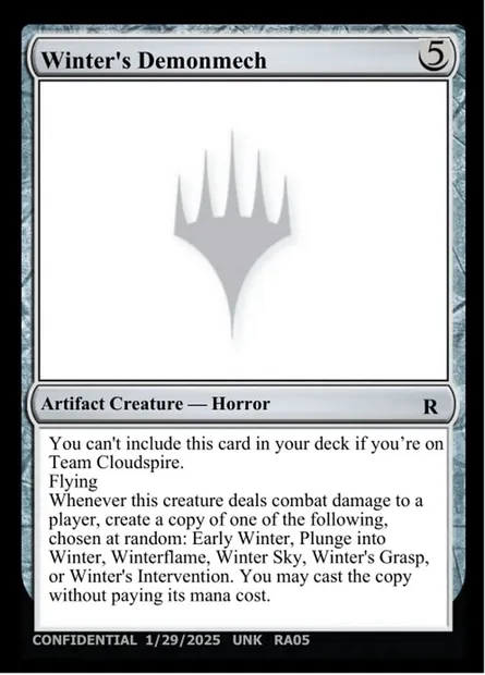 Winter's Demonmech, Magic card UNK RA05c — Unknown Event set