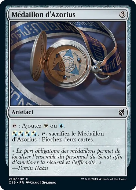 Médaillon d'Azorius, carte Magic C19 210 — extension Commander 2019