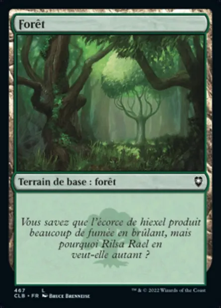 Forêt, carte Magic CLB 467 — extension Commander Légendes : la bataille de la Porte de Baldur