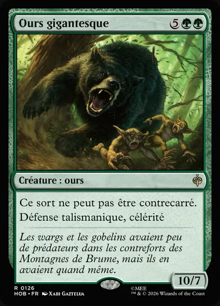 Ours gigantesque, carte Magic HOB 126 — extension The Hobbit