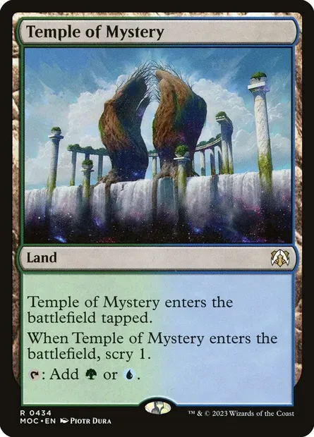 Temple of Mystery, Magic card MOC 434 — March of the Machine Commander set