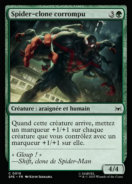 Spider-clone corrompu, carte Magic SPE 19 — extension Marvel's Spider-Man Eternal