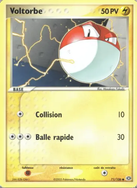 Voltorbe, carte Pokémon EM 71 — extension EX Émeraude
