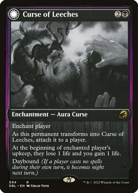 Malédiction de sangsues // Guetteur sangsue, carte Magic DBL 94 — extension Innistrad : Double Programme