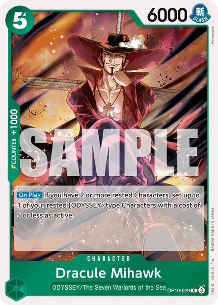 Dracule Mihawk, One Piece card OP10-029 — ROYAL BLOOD set