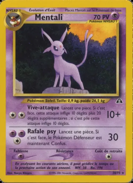 Mentali, carte Pokémon ND 20 — extension Neo Discovery