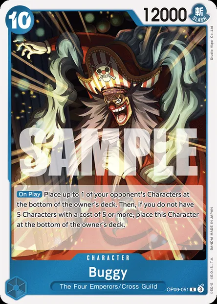 Buggy, One Piece card OP09-051 — EMPERORS IN THE NEW WORLD set