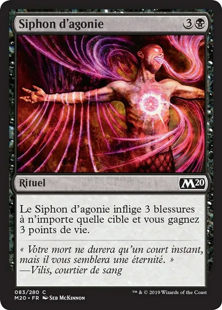 Siphon d'agonie, carte Magic M20 83 — extension Core Set 2020