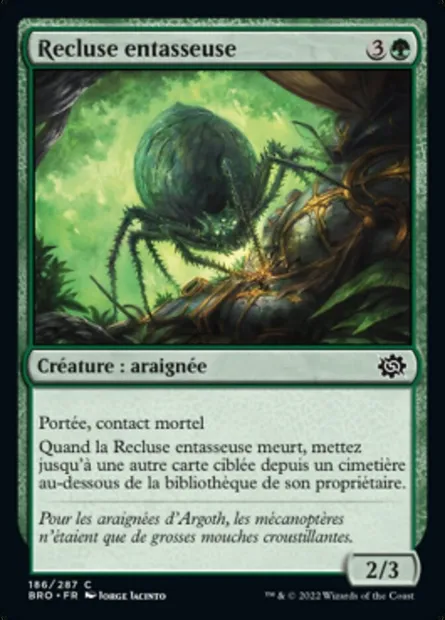 Recluse entasseuse, carte Magic BRO 186 — extension La Guerre Fratricide