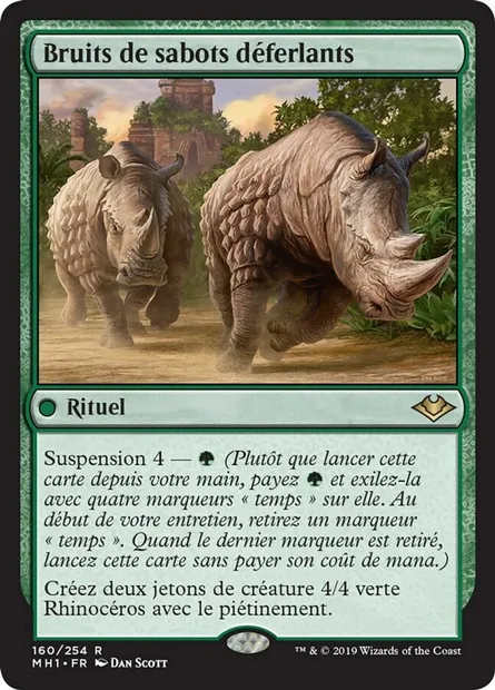 Bruits de sabots déferlants, carte Magic MH1 160 — extension Horizons du Modern