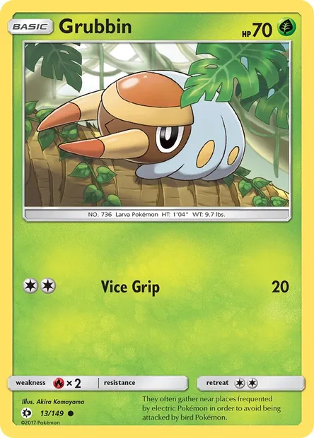 Grubbin, Pokémon card SUM 13 — Sun & Moon set