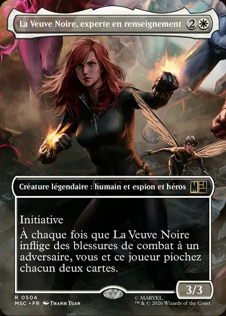 La Veuve Noire, experte en renseignement, carte Magic MSC 504 — extension Marvel Super Heroes Commander