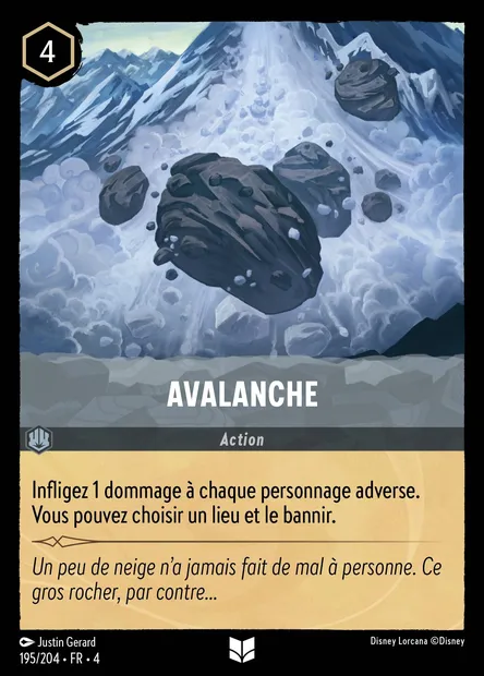 Avalanche, carte Disney Lorcana CH4-195 — extension Le Retour d'Ursula