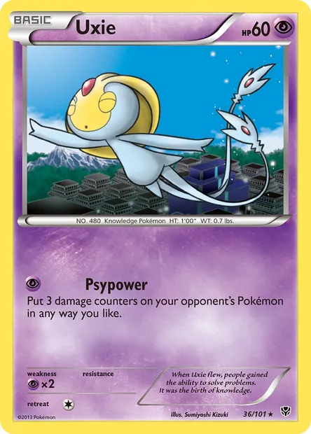 Uxie, Pokémon card PLB 36 — Plasma Blast set