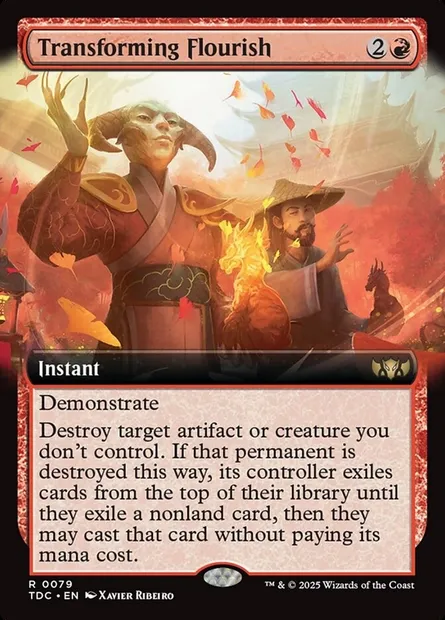Transforming Flourish, Magic card TDC 79 — Tarkir: Dragonstorm Commander set