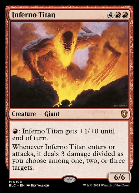 Inferno Titan, Magic card BLC 198 — Bloomburrow Commander set