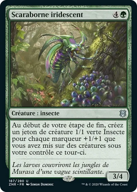 Scaraborne iridescent, carte Magic ZNR 187 — extension Renaissance de Zendikar