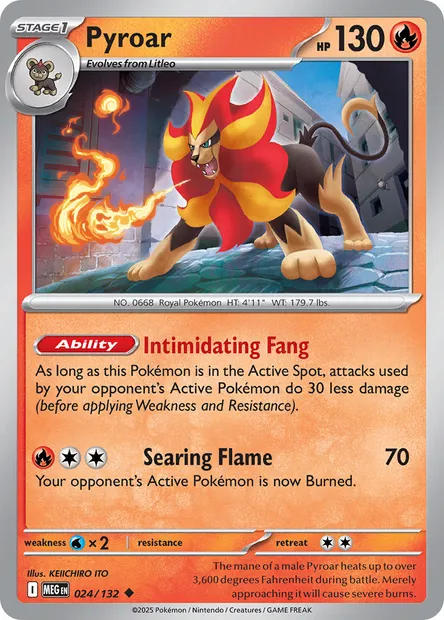 Pyroar, Pokémon card MEG 024 — Mega Evolution set