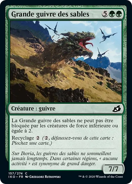 Grande guivre des sables, carte Magic IKO 157 — extension Ikoria: Lair of Behemoths