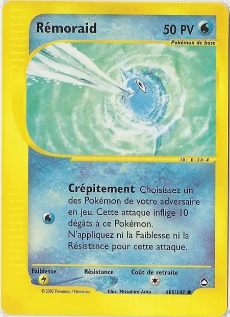 Rémoraid, carte Pokémon AQ 105 — extension Aquapolis
