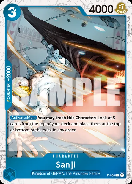 Sanji, One Piece card P-068 — Promotion card set