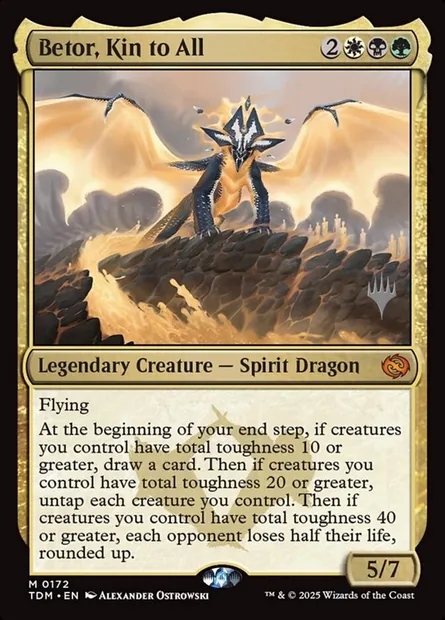 Betor, Kin to All, Magic card PTDM 172p — Tarkir: Dragonstorm Promos set