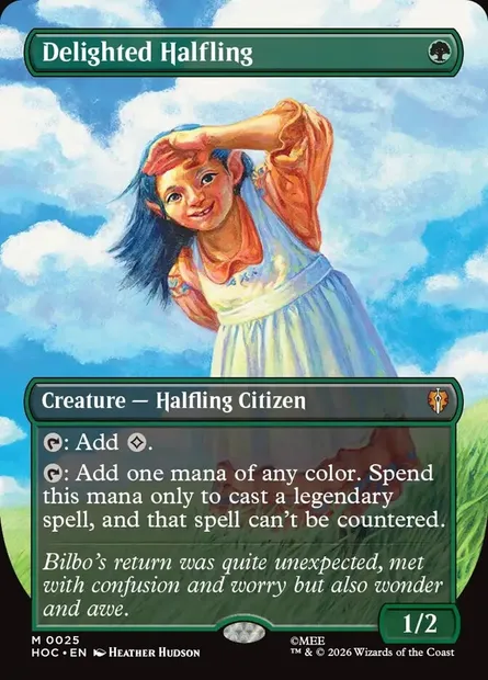 Delighted Halfling, Magic card HOC 25 — The Hobbit Eternal set