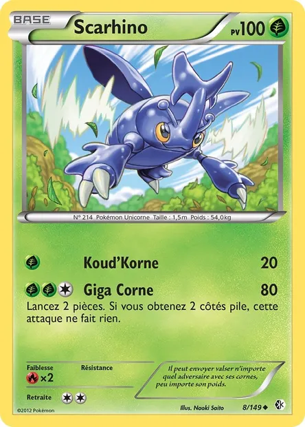 Scarhino, carte Pokémon BCR 8 — extension Frontières Franchies