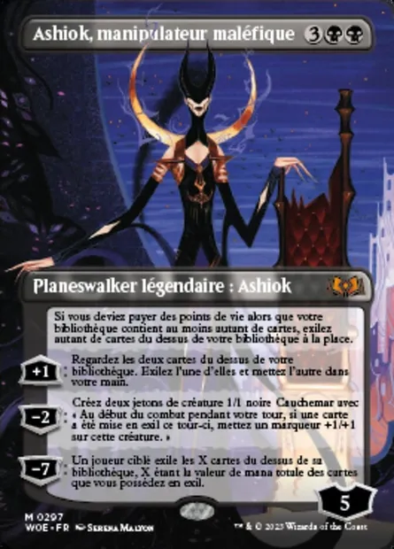 Ashiok, manipulateur maléfique, carte Magic WOE 297 — extension Wilds of Eldraine
