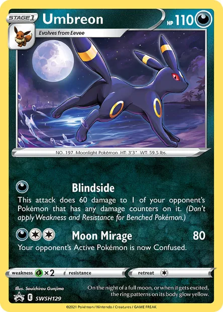 Umbreon, Pokémon card SWSH 129 — SWSH Black Star Promos set
