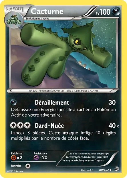 Cacturne, carte Pokémon BKT 88 — extension Impulsion Turbo