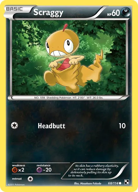Scraggy, Pokémon card BLW 68 — Black & White set