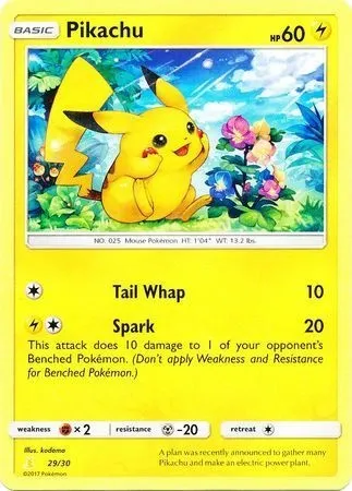 Pikachu, Pokémon card TK10A 029 — Sun & Moon Trainer Kit: Lycanroc & Alolan Raichu (Alolan Raichu) set