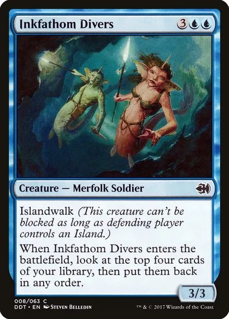 Inkfathom Divers, Magic card DDT 8 — Duel Decks: Merfolk vs. Goblins set