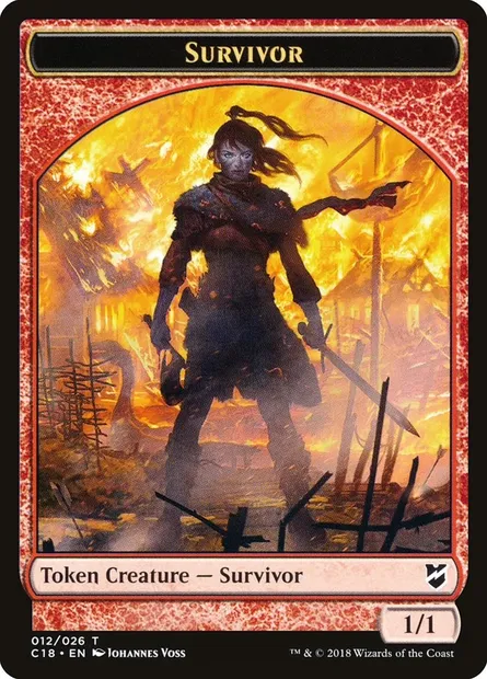 Survivor, carte Magic TC18 12 — extension Commander 2018 Tokens